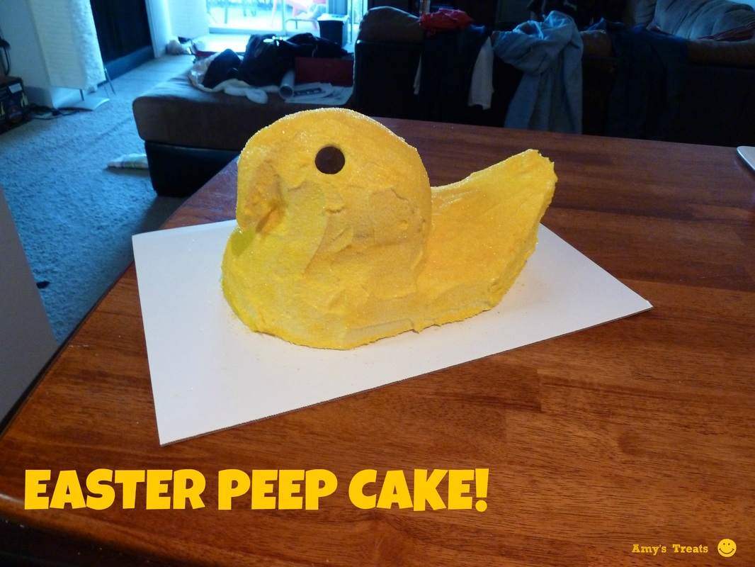 Huge Peep Cake with marshmallow frosting