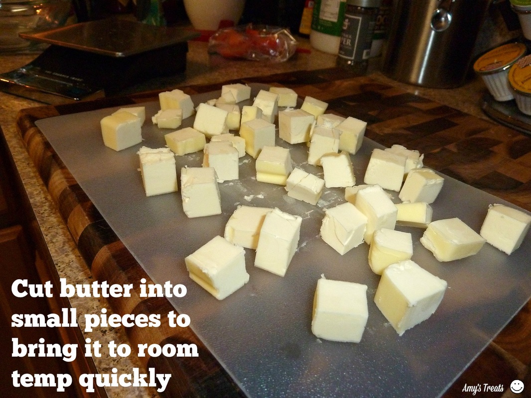 cubed butter chopped to thaw faster