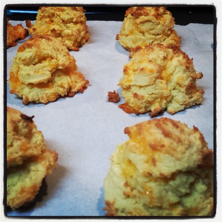 Wheat-free coconut flour cheddar drop biscuits