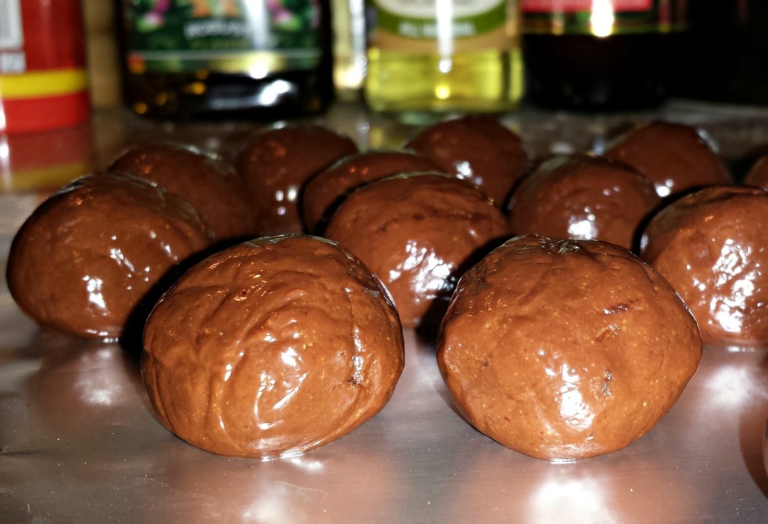 Hand rolled truffles.